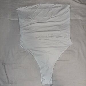 White Strapless One-Piece Bodysuit
